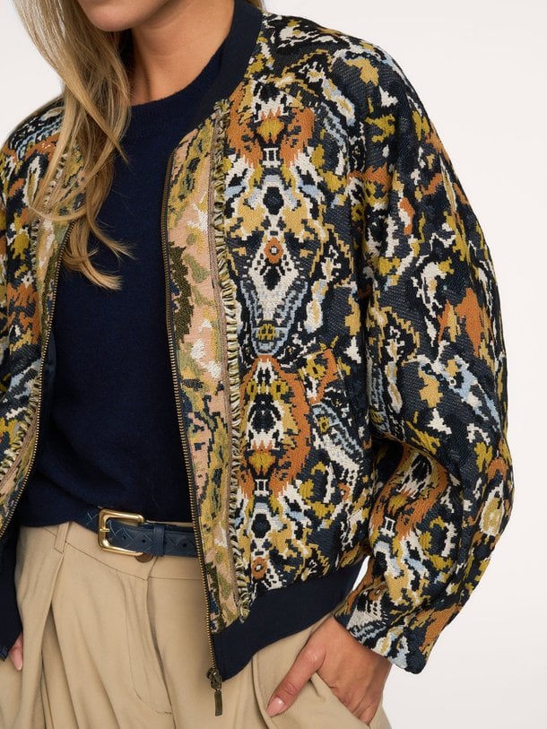 Bomber Jacquard Katoenmix jaquard bomberjack