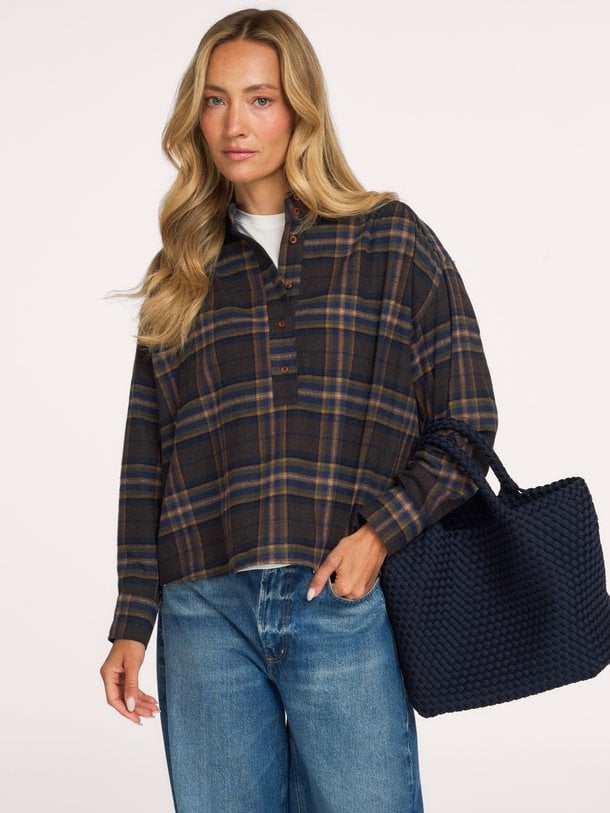 EMELINE Emeline, katoenmix geruite top