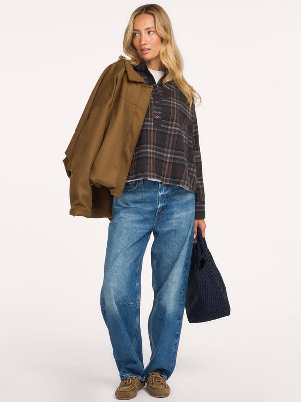 EMELINE Emeline, katoenmix geruite top