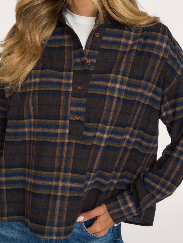 EMELINE Emeline, katoenmix geruite top