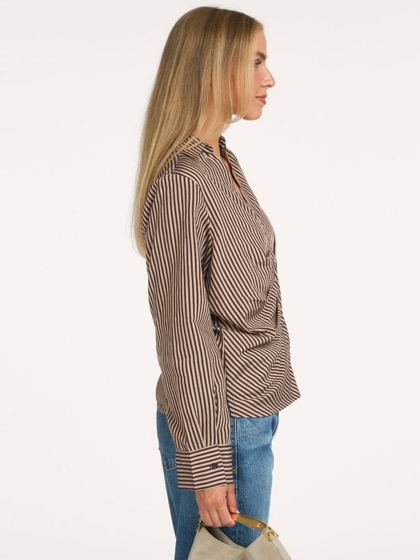 Blouse Two tone stripe small Viscosemix gestreepte blouse