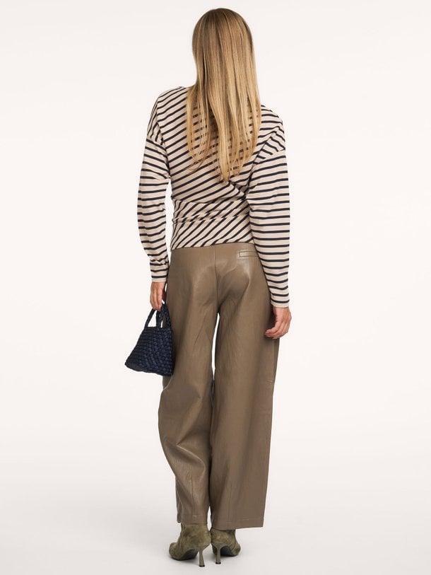 Assymetrical tee Stripe heavy jersey Katoenmix gestreepte top
