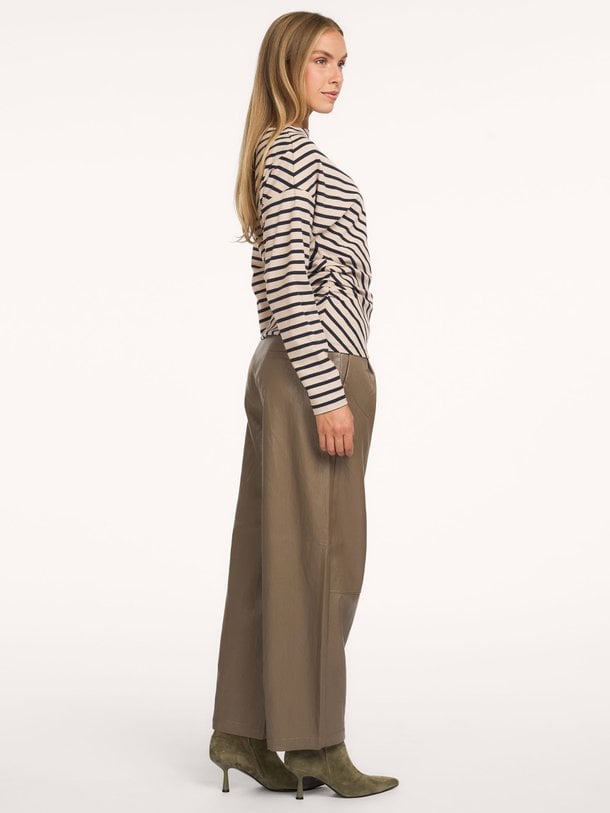Assymetrical tee Stripe heavy jersey Katoenmix gestreepte top