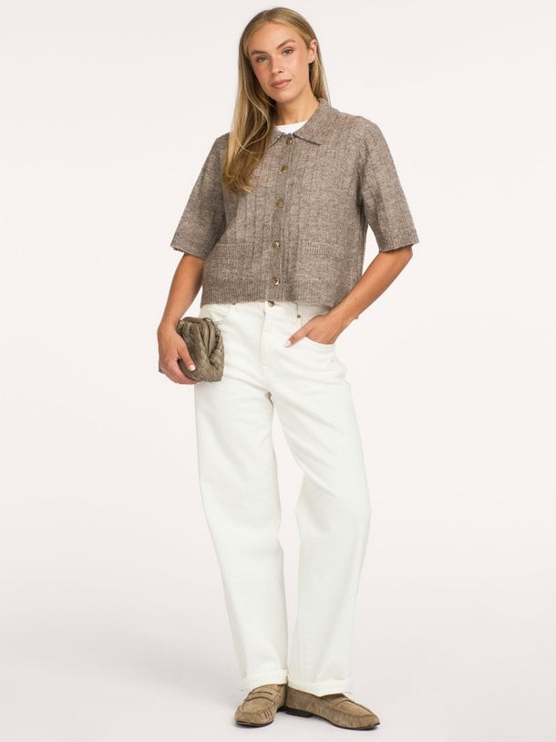 Short cardigan Soft melange knit Wolmix vest