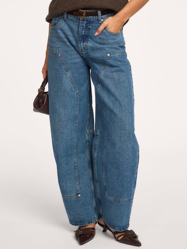 SONJASW BARREL SHAPED JEANS Sonja, mid waist barrel fit jeans