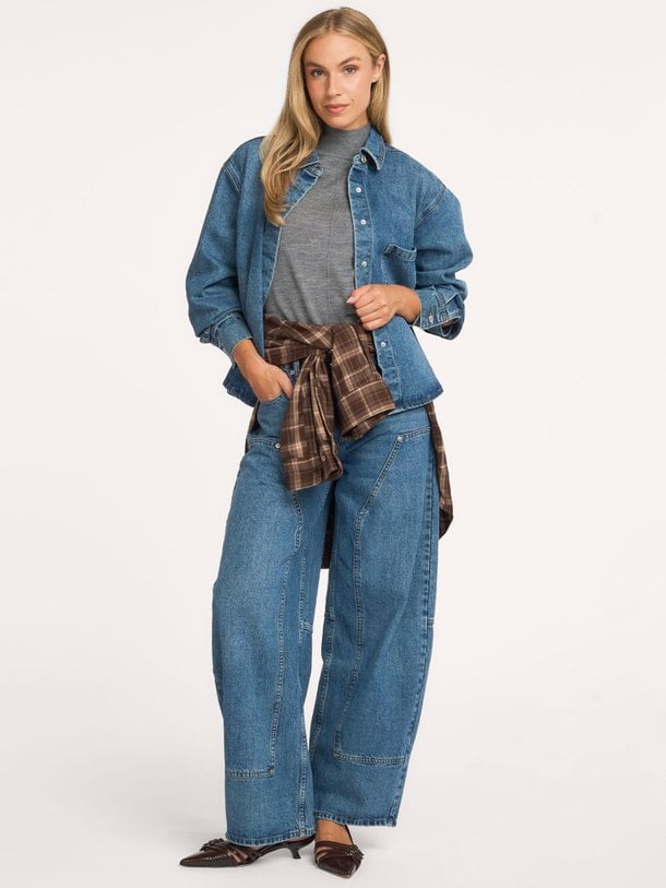 SONJASW BARREL SHAPED JEANS Sonja, mid waist barrel fit jeans