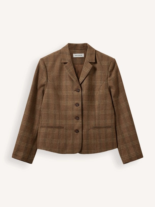 POPPYSW CHECKED FITTED BLAZER Poppy, wolmix geruite blazer
