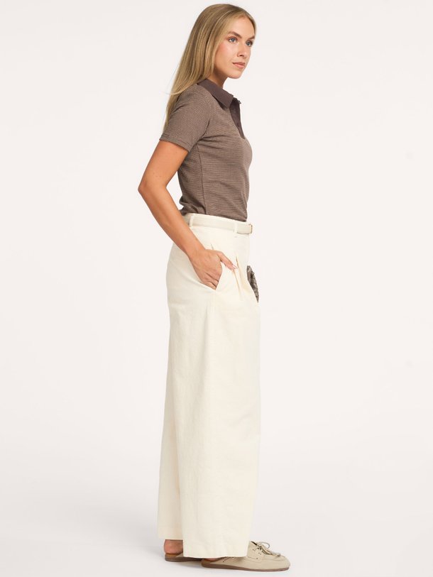 CALISTASW RIB POLO T-SHIRT Calista, katoenmix gestreepte polo top