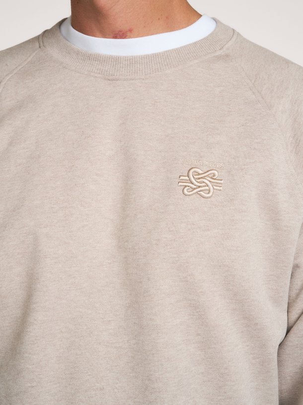 Sweatshirt Embroidered Knot Melange Organic cotton sweater