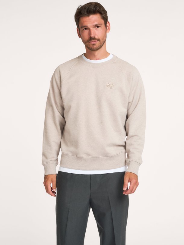 Sweatshirt Embroidered Knot Melange Organic cotton sweater