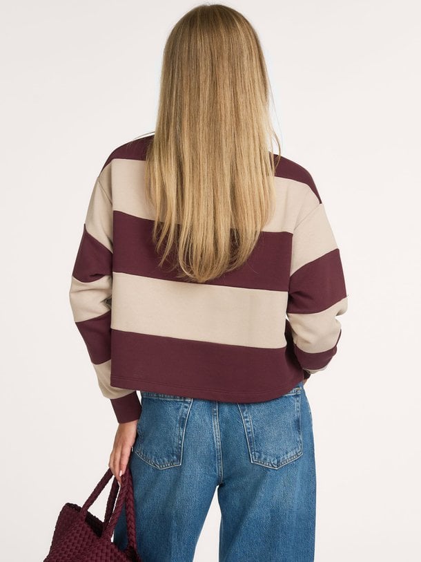 Big stripe Boxy sweatshirt Katoenmix gestreepte sweater