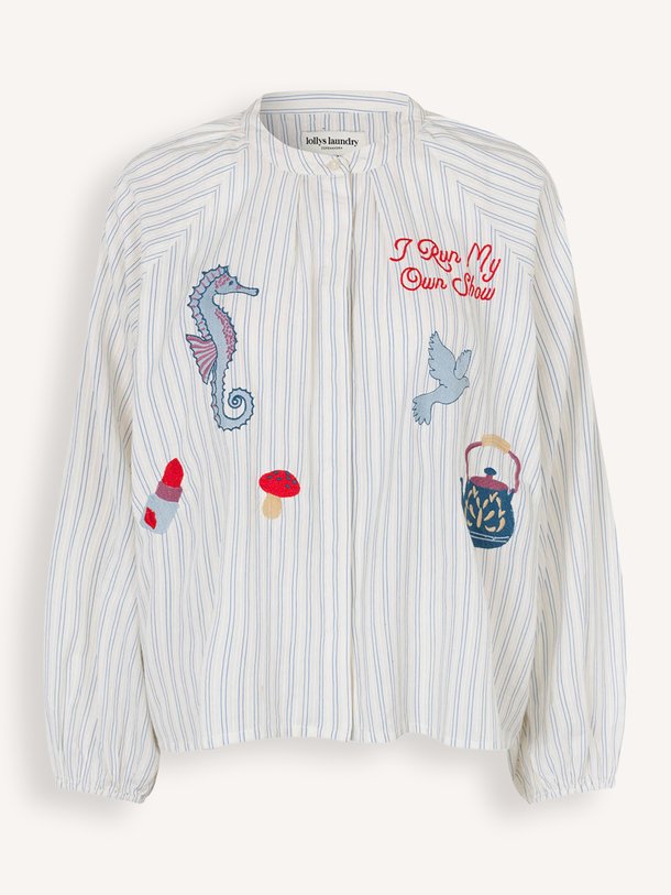 HaileyLL Shirt LS Hailey, katoenen gestreepte blouse