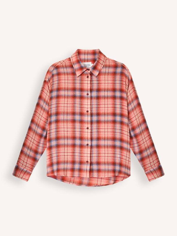 ENORA Enora, viscosemix geruite blouse