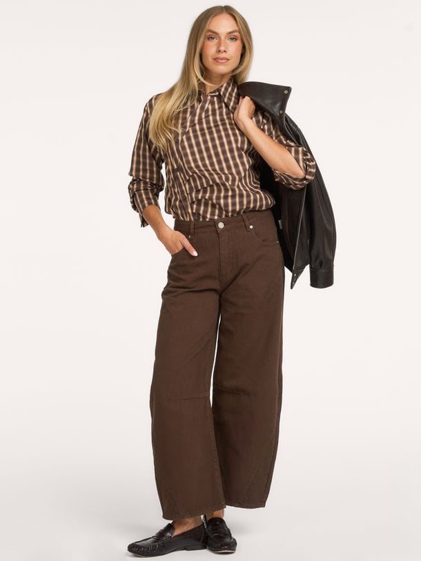 Tomar, high waist barrel fit jeans