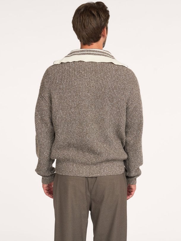 Zip Knit Chunky Fisherman Wolmix half zip trui