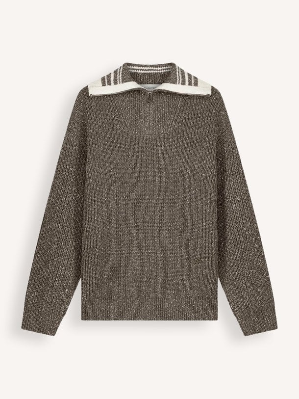 Wolmix half zip trui