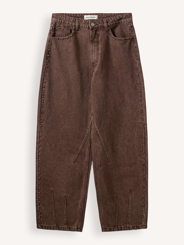 HAVANASW BARREL JEANS WITH RIVETS Havana, high waist barrel fit jeans