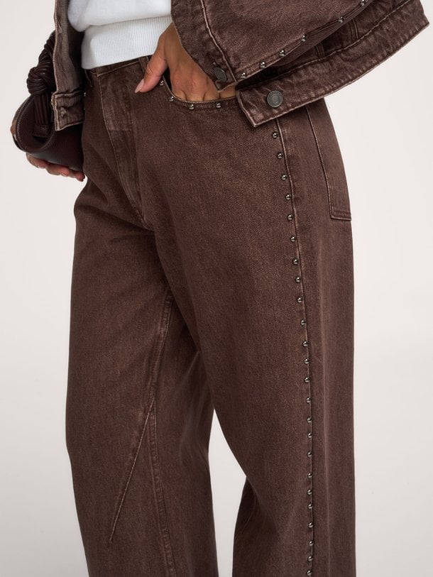 HAVANASW BARREL JEANS WITH RIVETS Havana, high waist barrel fit jeans