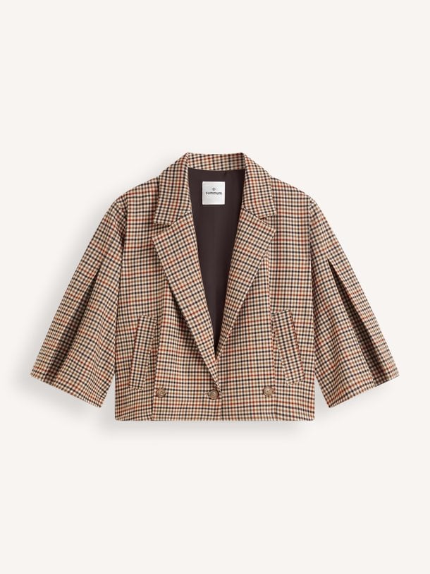 Viscosemix geruite blazer
