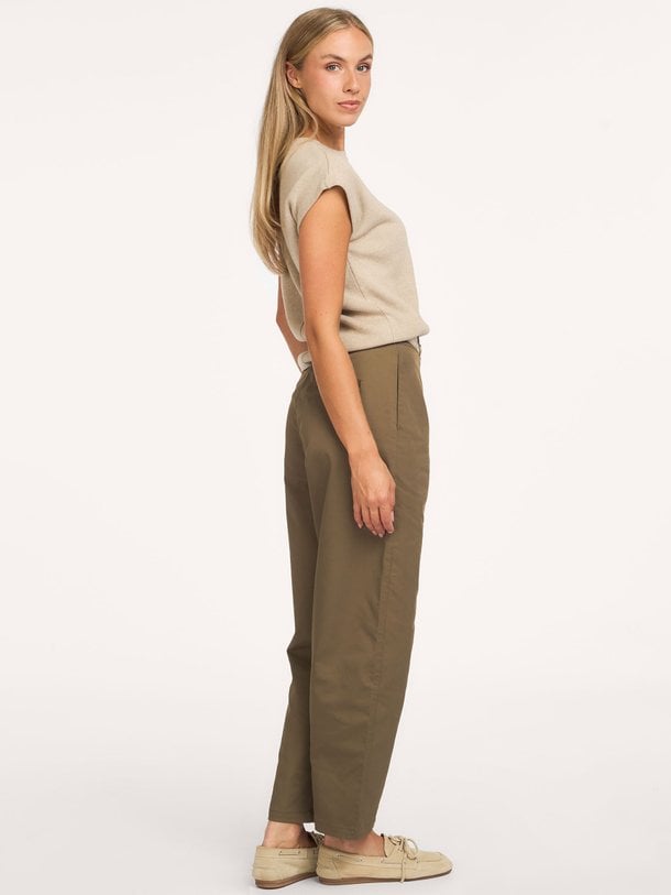 Geweven barrel fit broek