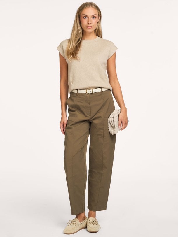 Geweven barrel fit broek