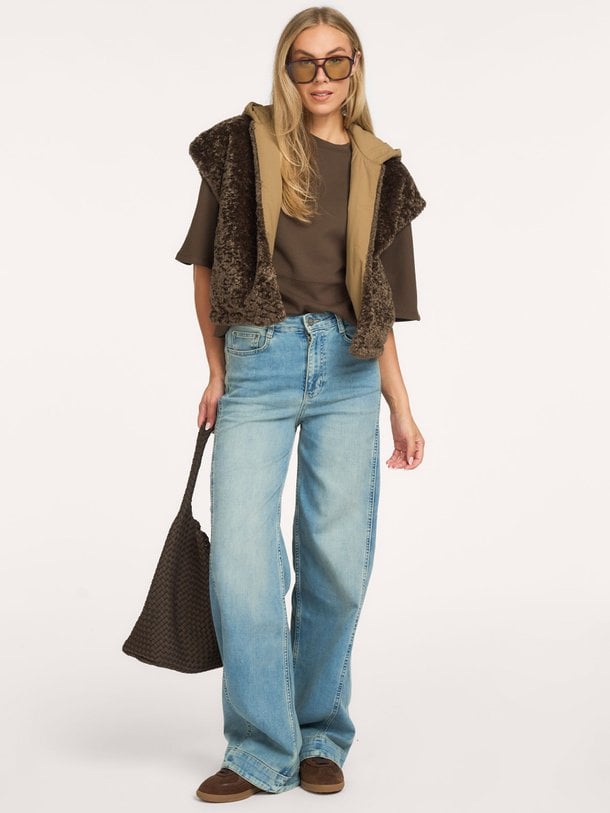 Fake fur reversible bodywarmer