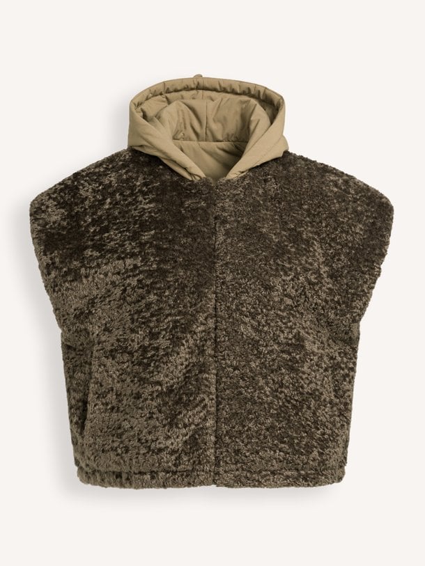 Fake fur reversible bodywarmer