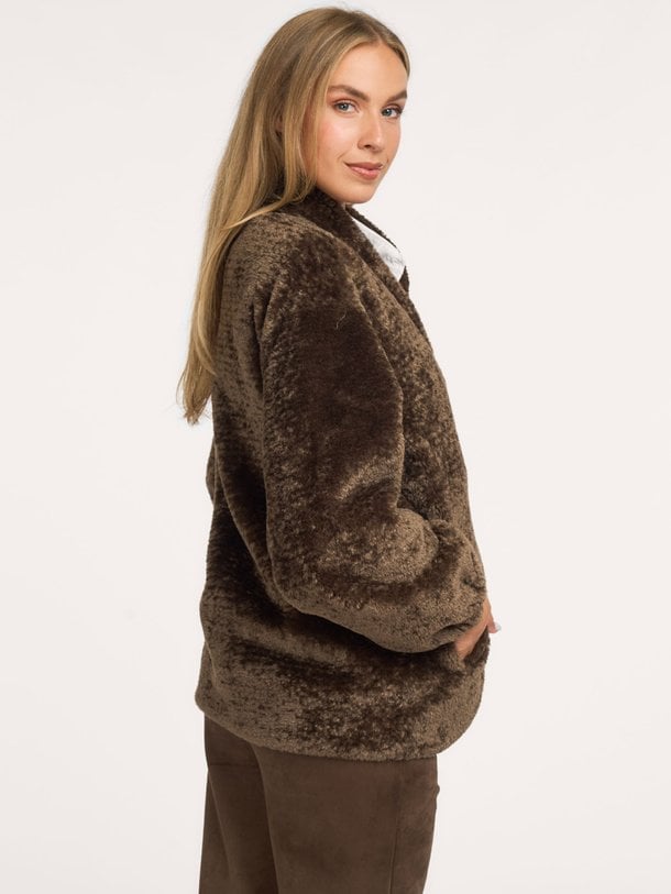 Fake fur kimono jas