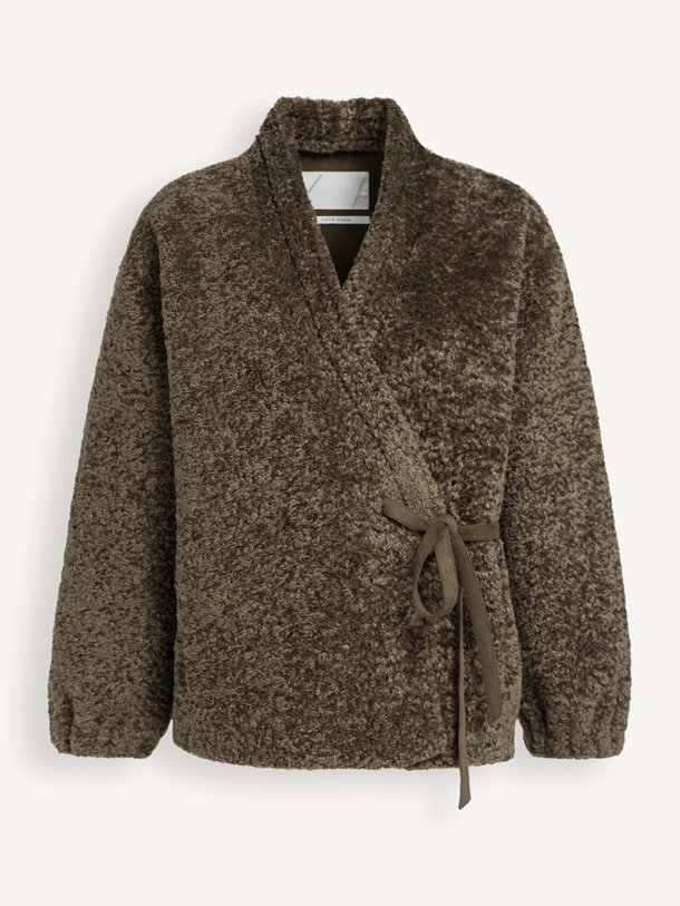 Fake fur kimono jas