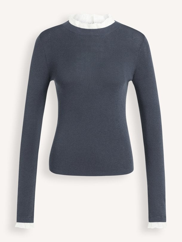 01-000626-609 Lyocellmix longsleeve met ruches