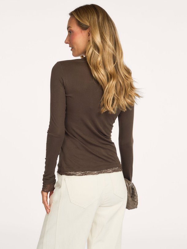 Lyocellmix longsleeve met kant