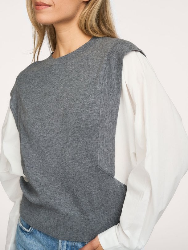 01-000614-609 Wolmix trui met blouse mouwen