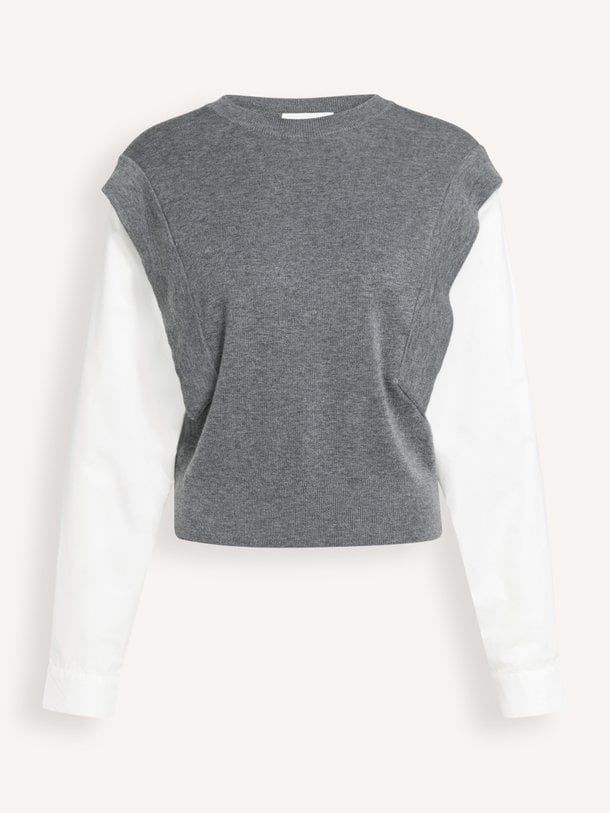 01-000614-609 Wolmix trui met blouse mouwen