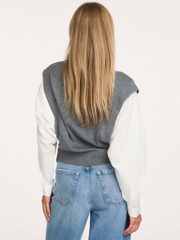 01-000614-609 Wolmix trui met blouse mouwen