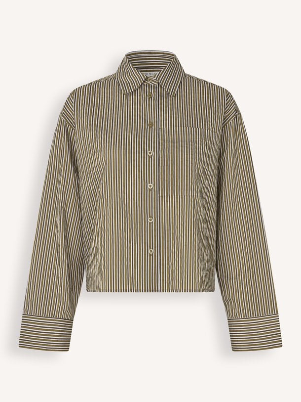 Vena Cropped Shirt Vena, katoenmix cropped blouse