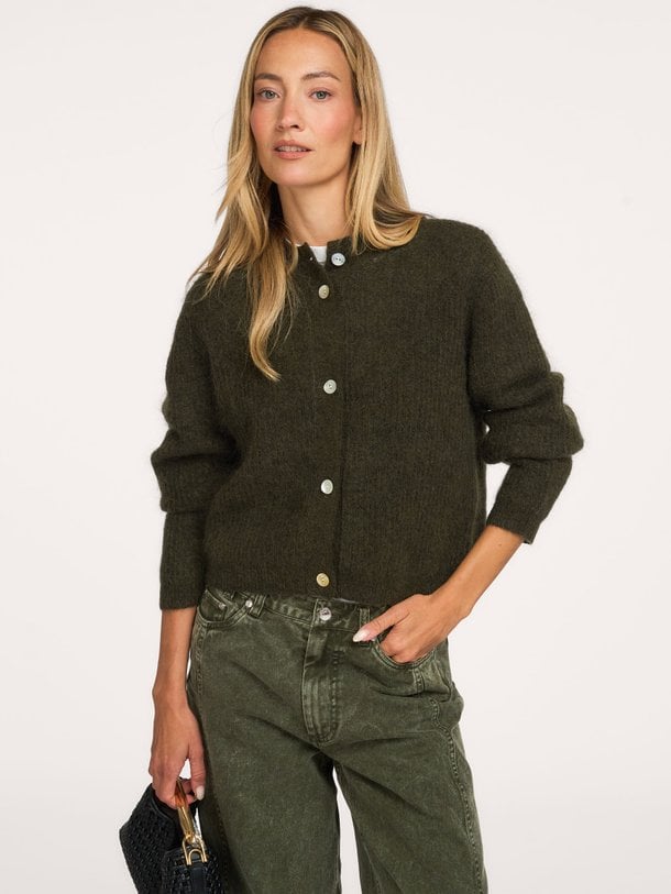Andrea Knit Rib LS Cardigan Andrea, mohairmix vest
