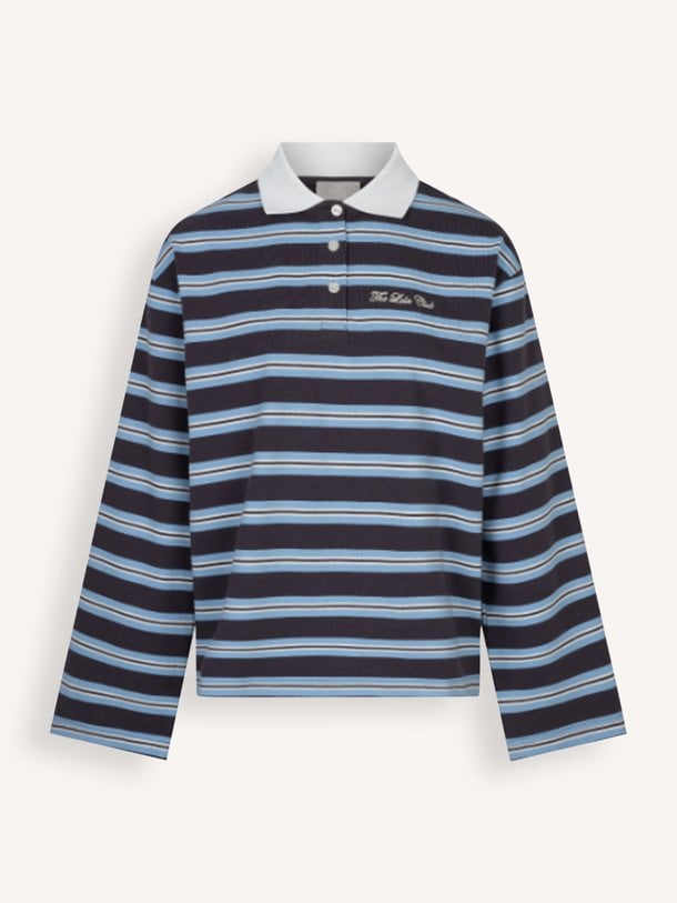 Emilia Polo Emilia, katoenen gestreepte polo longsleeve
