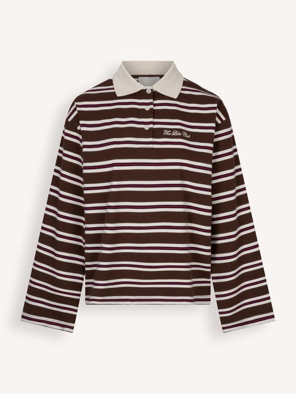 Emilia Polo Emilia, katoenen gestreepte polo longsleeve