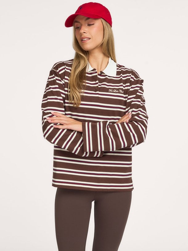 Emilia Polo Emilia, katoenen gestreepte polo longsleeve