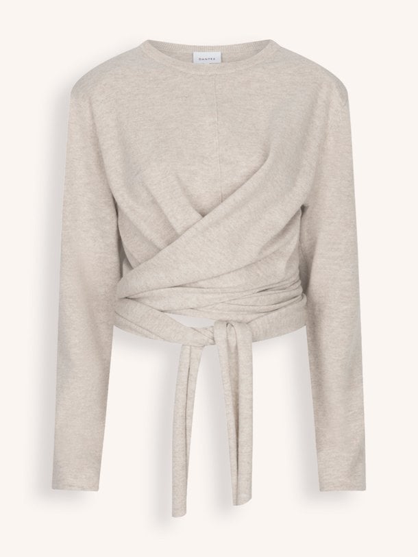 Benyo knitted wrap top Benyo, merinowollen wrap trui