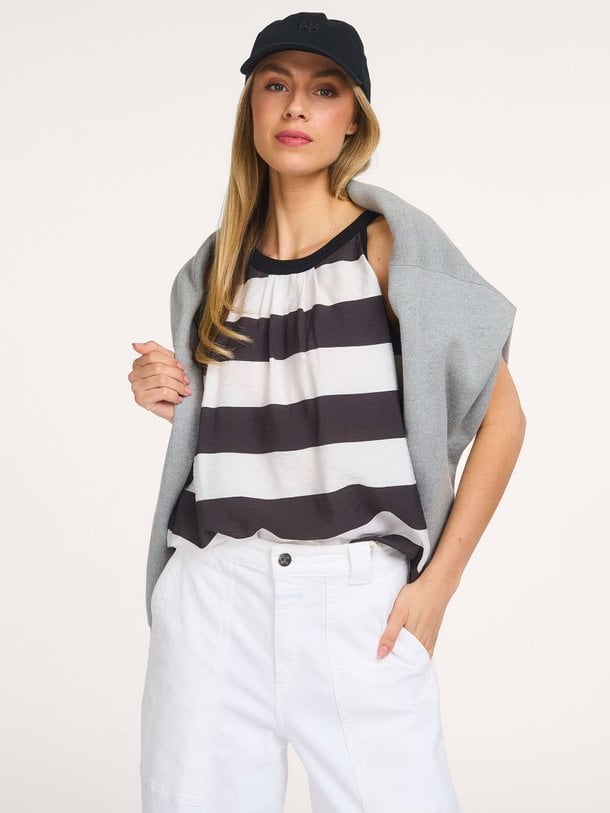 halter top stripes viscosemix gestreepte top