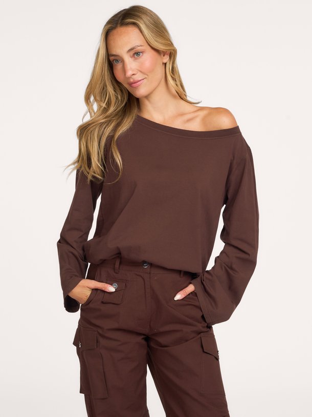 Somoya'CL Somoya, katoenen off shoulder longsleeve