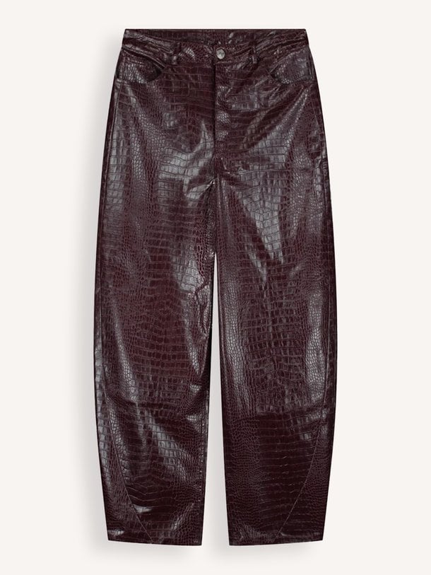 Draco, leatherlook barrel fit broek