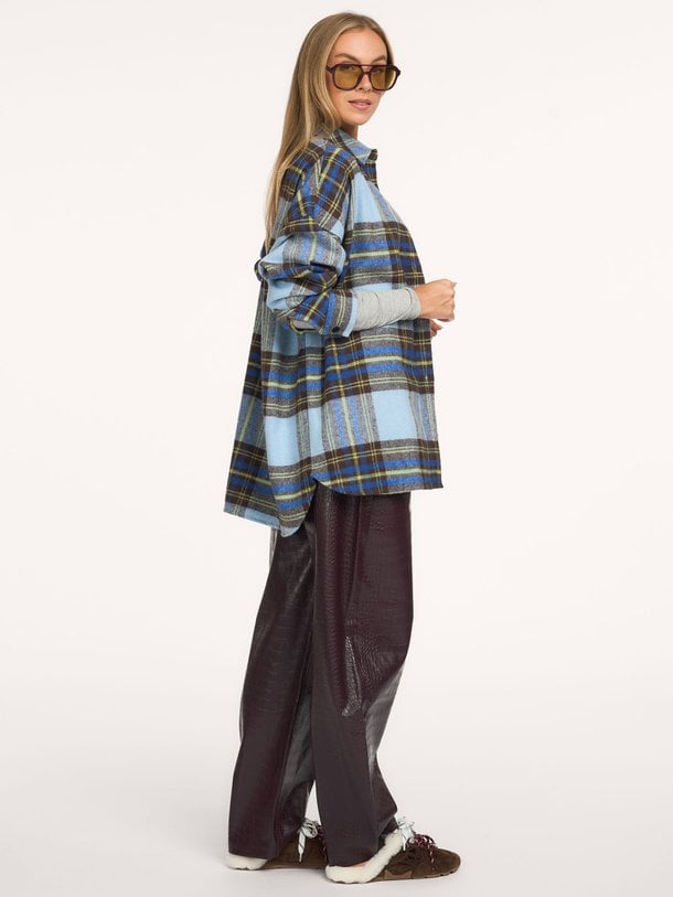 Briana, katoenmix geruite blouse