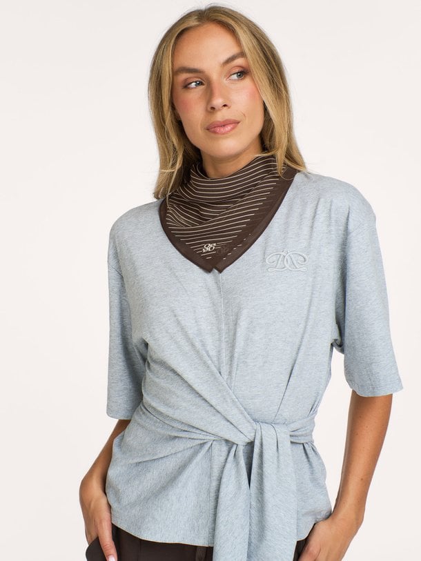 Pinstripe printed scarf Geweven gestreepte sjaal