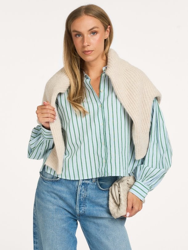 sarah short sea blouse Sarah, organic cotton gestreepte blouse