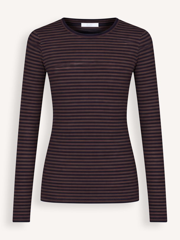 basic ls rib top Viscose gestreepte rib longsleeve