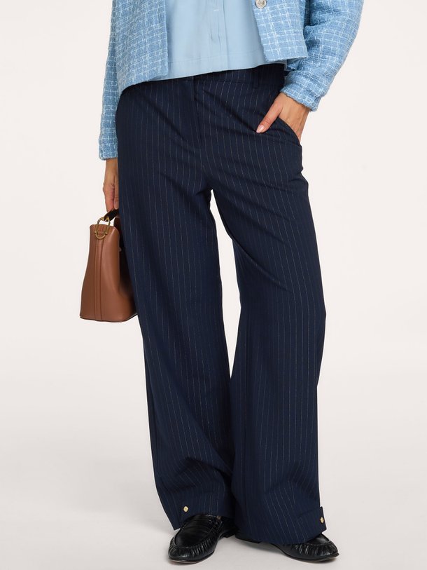 Jana gold stripe trousers Jana, viscosemix gestreepte broek met lurex
