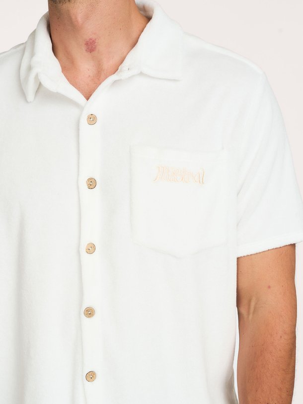 Katoenmix badstof overhemd met logo
