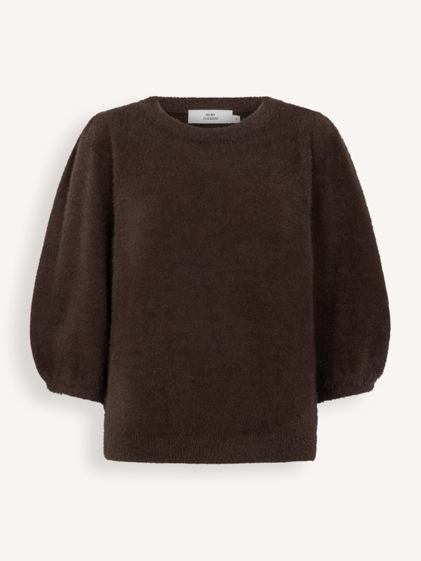 VIVANN Short balloon sleeve fluffy knitted top Vivann, wolmix trui